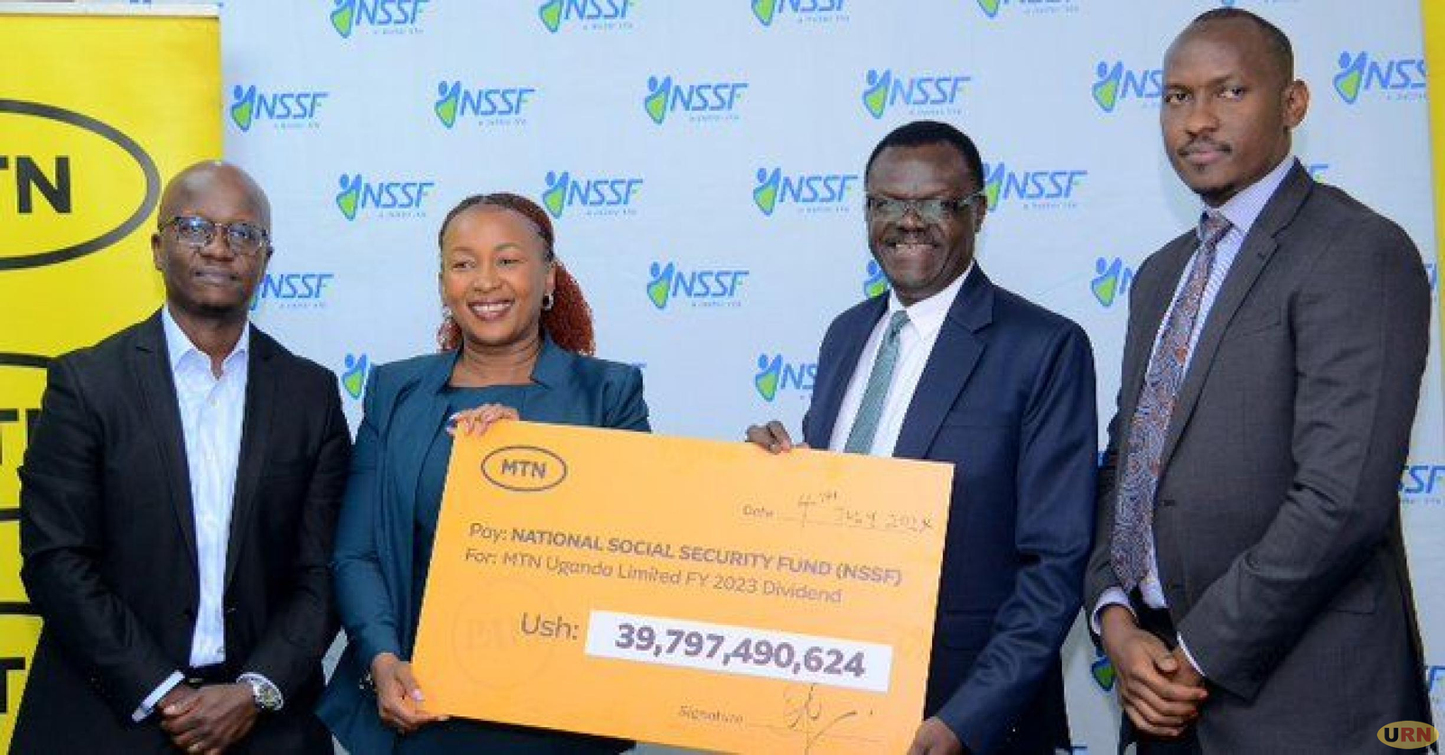 MTN pays UGX40bn NSSF dividends as Fund surpasses targets
