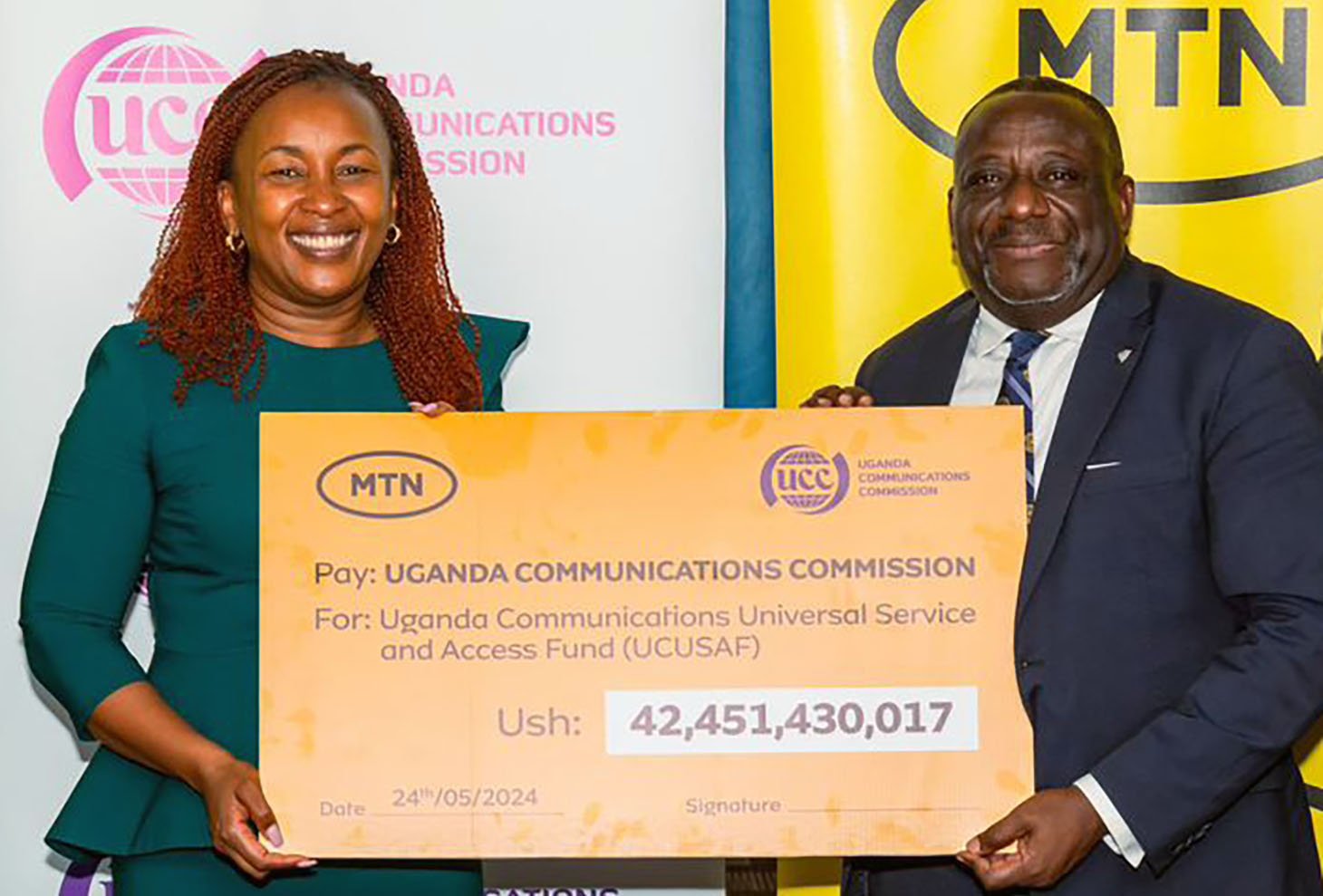 MTN contributes UGX42.5 billion to UCC Fund